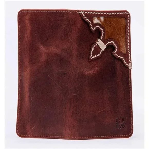 New Leather Western Billfold Wallet for Men Hunter Brown - Picture 3 of 7